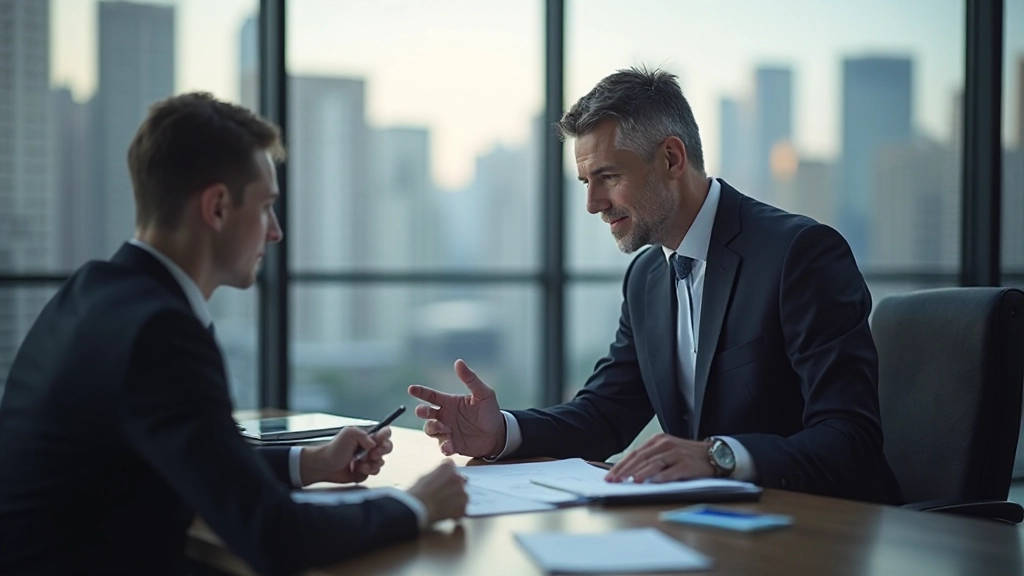 Руководитель проводит встречу с сотрудником в кабинете